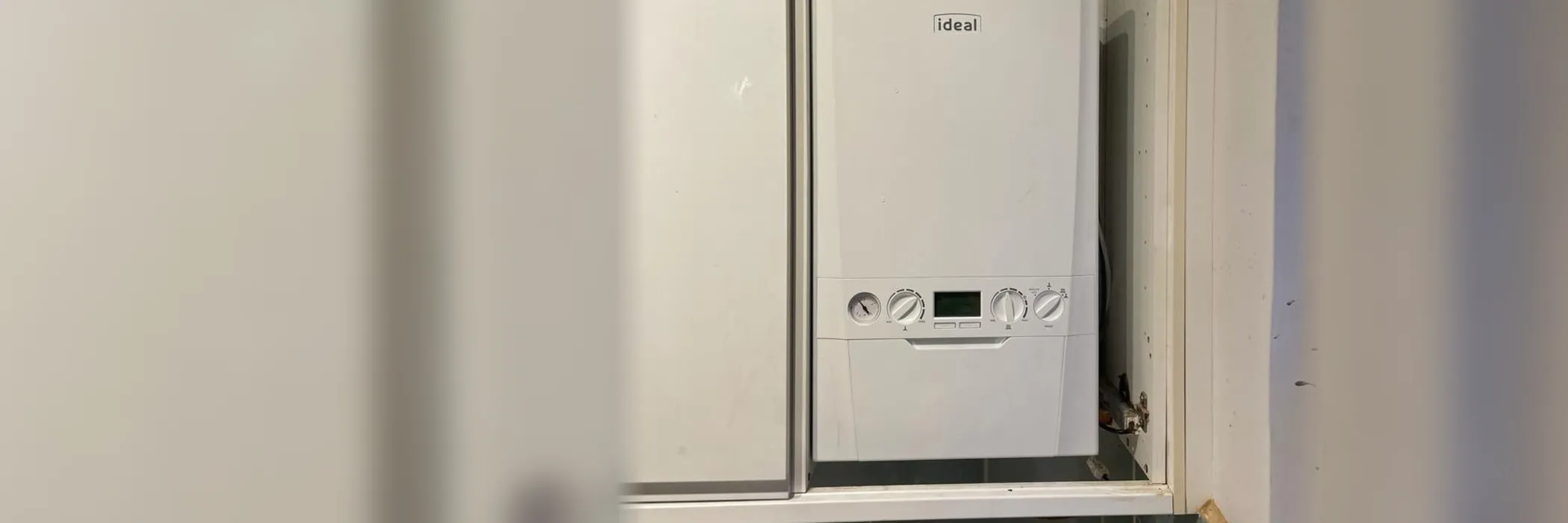 The controls and display on an Ideal Logic combi boiler