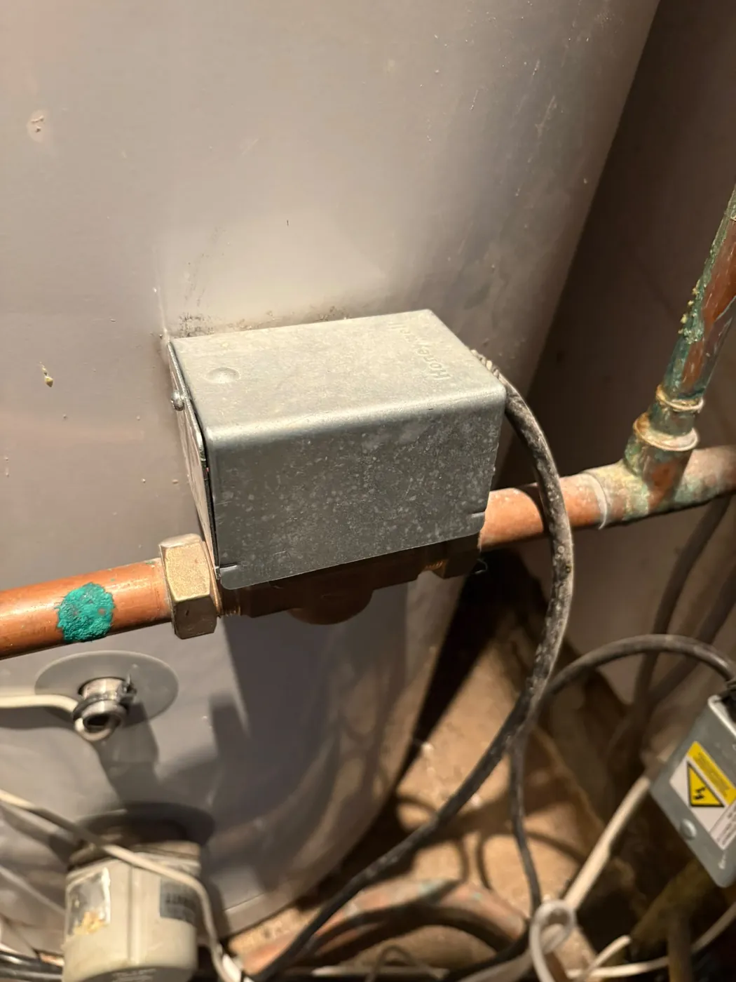 A seized motorised zone valve on heating pipework