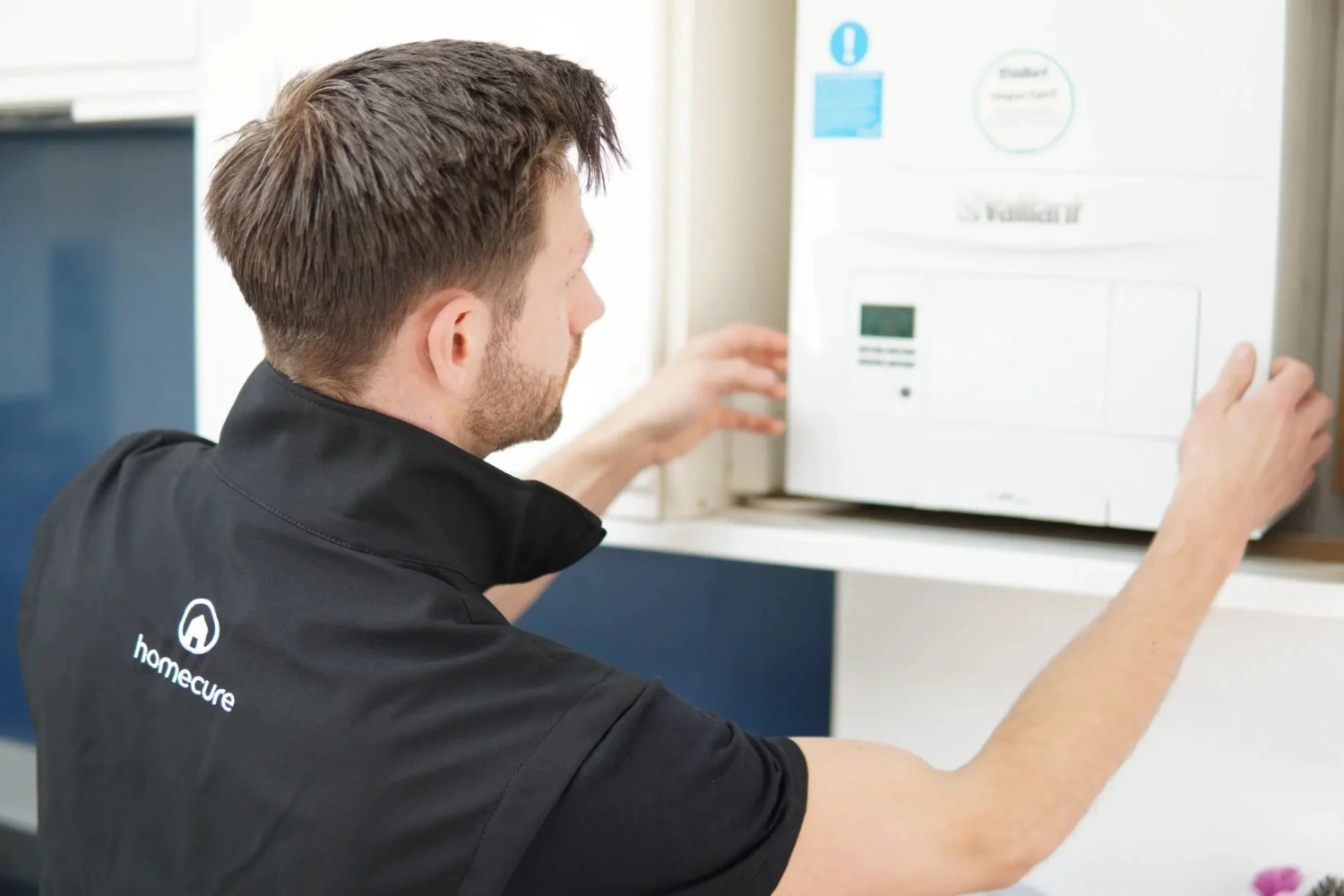 Our boiler engineer carrying out a boiler repair in [city]
